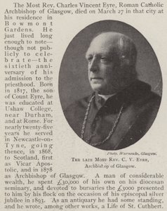 Der verstorbene ehrenwerte C. V. Eyre, Erzbischof von Glasgow