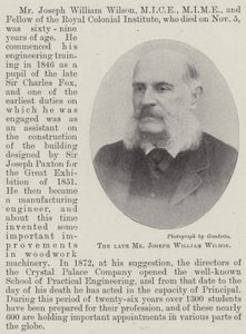 Der verstorbene Herr Joseph William Wilson