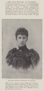 Die verstorbene Prinzessin Ferdinand von Bulgarien