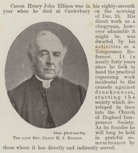 Der verstorbene Reverend Canon H. J. Ellison