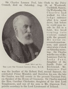 Der verstorbene Sir Charles Lennox Peel, KCB