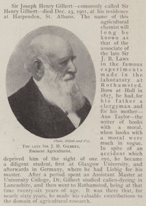 Der verstorbene Sir J H Gilbert, bedeutender Agrarwissenschaftler von English Photographer