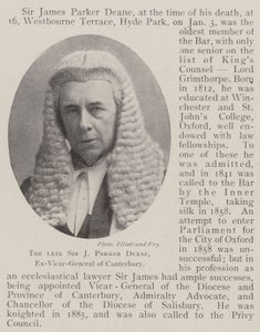 Der verstorbene Sir J Parker Deane, Ex-Generalvikar von Canterbury von English Photographer