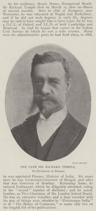 Der verstorbene Sir Richard Temple, ehemaliger Gouverneur von Bombay von English Photographer