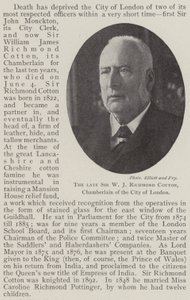 Der verstorbene Sir W. J. Richmond Cotton, Kammerherr der Stadt London