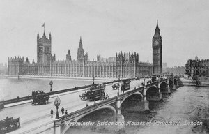 Westminster Bridge und das Parlament, ca. 1902