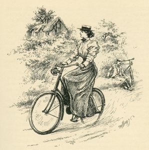 Eine Radfahrerin aus dem 19. Jahrhundert. Aus The Strand Magazine, veröffentlicht 1897.