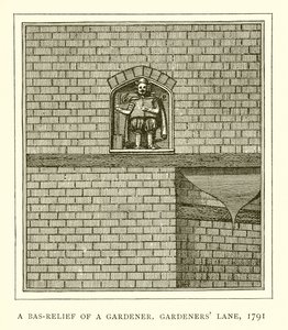 Ein Basrelief eines Gärtners, Gardeners Lane, 1791