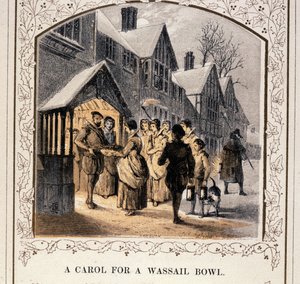 Ein Weihnachtslied für eine Wassail-Schale, 1840er Jahre von English School