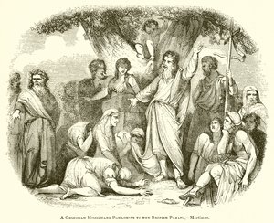 Ein christlicher Missionar predigt den britischen Heiden