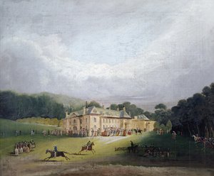 Ein Fest in Firle, wo das alte Spiel Quintain 1827 wiederbelebt wurde