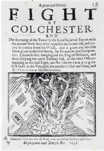 Ein großer und blutiger Kampf bei Colchester, gedruckt 1648 von English School