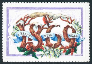 Ein glückliches neues Jahr 1869, Neujahrskarte von English School