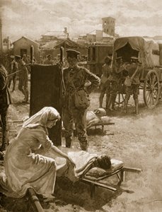 Eine Sanitätsstation behandelt verwundete Soldaten, 1914-19