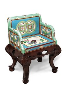 Ein Minton Majolika ästhetische Bewegung türkis und seegrün Armstuhl, ca. 1865 von English School