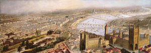 Panoramablick auf London von Westminster, ca. 1858 von English School