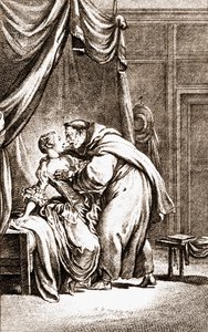 Ein Priester spricht eine Frau an von English School