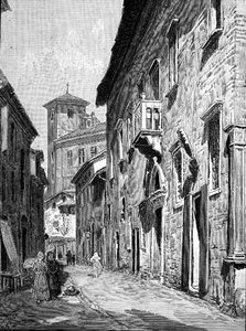 Eine Straße in Ravenna, Italien, aus 