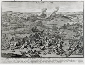 Ansicht und Darstellung der Schlacht von Hochstedt, 13. August 1704 von English School