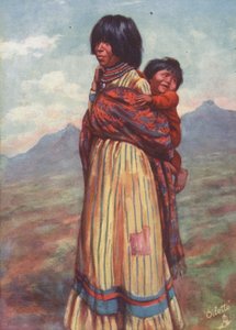 Eine Walapai-Indianerin und Kind