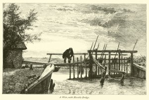 Ein Weir, mit beweglicher Brücke