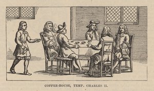 Ein Kaffeehaus in der Ära von Charles II von English School