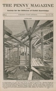 Ein Spunddamm zur Reparatur der Blackfriars Brücke
