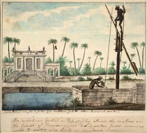 Ein kolonialer Garten mit Bewässerung, ca. 1787 von English School