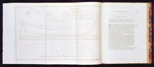 Eine Kopie des Entwurfs, aus dem The Bountys Launch gebaut wurde, aus A Voyage to the South Sea, von William Bligh (1754-1817), graviert von Mackenzie, veröffentlicht 1792 von English School
