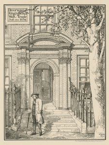 Eine Tür auf dem Kings Bench Walk im Temple von English School