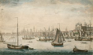 Allgemeine Ansicht der Segelschiffe auf den Gewässern der Themse