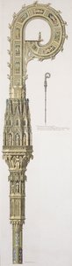 Eine geometrische Erhebung des Krummstabs von William of Wykeham (ca. 1320-1404) veröffentlicht 1785