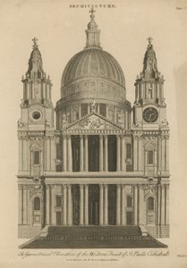 Geometrische Erhebung der Westfront der St. Pauls Kathedrale
