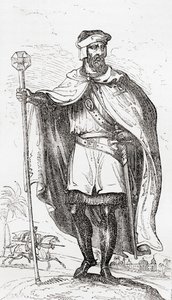 Ein Tempelritter, aus Old England: A Pictorial Museum, veröffentlicht 1847 von English School