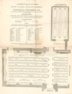 Darstellung der Tische in der Guildhall, London, am 8. Dezember 1852