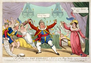 Eine Szene aus Don Giovanni, wie sie im Kings Theatre aufgeführt wurde, veröffentlicht am 23. Juli