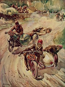 Ein Tourist Trophy Seitenwagenrennen