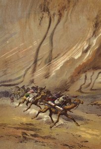 Ein Sandwirbelsturm in der Sahara
