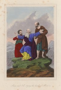 Aaron und Hur stützen die Hände von Moses