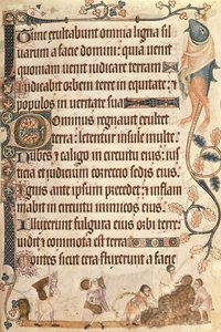 Getreidegarben stapeln, aus dem Luttrell-Psalter, begonnen vor 1340 für Sir Geoffrey Luttrell