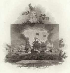 Admiral Blake besiegt die Niederländer unter Van Tromp von English School