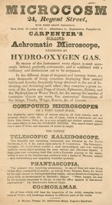 Werbung für die Microcosm-Ausstellung in der Regent Street 24, London