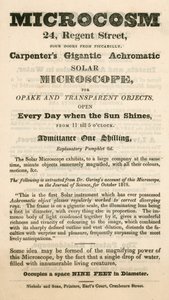 Werbung für die Microcosm-Ausstellung in der Regent Street 24, London