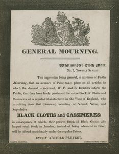 Anzeige für W P und E Dudden, Westminster Cloth Mart, 7 Tothill Street