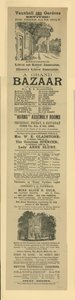 Werbung für einen großen Basar in den Vauxhall Gardens