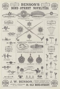 Werbung, J W Benson (Gravur) von English School