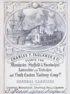 Werbung für Charles T Faulkner and Company, Agenten für Eisenbahngesellschaften (Lithografie) von English School