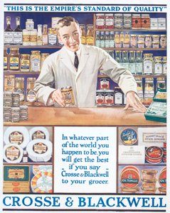 Werbung für Crosse und Blackwell Lebensmittel, ca. 1920