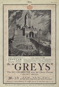 Werbung für Greys Zigaretten von English School