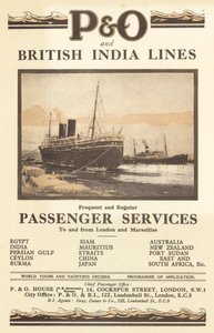 Werbung für P und O und British India Lines von English School